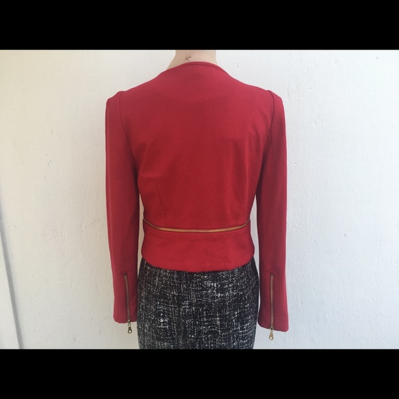 Philosophy Red Zipper Open Blazer - Picture 3 of 8